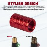 4pcs American Flag Tire Valve Stem Cover Caps Anodized Aluminum Alloy, Corrosion Resistant Leak-Proof Wheel Valve Cap Set, Universal for Cars Trucks Motorcycles SUVs