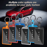 x xotic tech Transparent Card Key Holder, Card Protective Case Cover Comapatible with Tesla Model Y/3/S/X Cybertruck Accessories, Full Protection Key Fob Shell Key Chain(Aluminum Alloy)