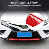 Red Carbon Fiber Front Bumper Corner Center Trim For Toyota Camry SE XSE 2018-20