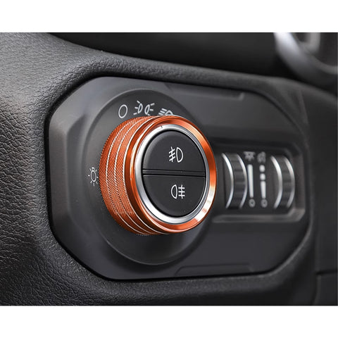 x xotic tech Air Conditioner Volume Radio Knob Cover Headlight Switch Knob Trim Ring Compatible with Jeep Wrangler JL JLU Unlimited 2018-2024 & Gladiator JT 2020-2024, Regular Aluminum Alloy 4Pcs