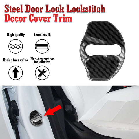 Stainless Steel Car Door Lock Buckle Decoration Trim For Tesla Model 3 2017-2024