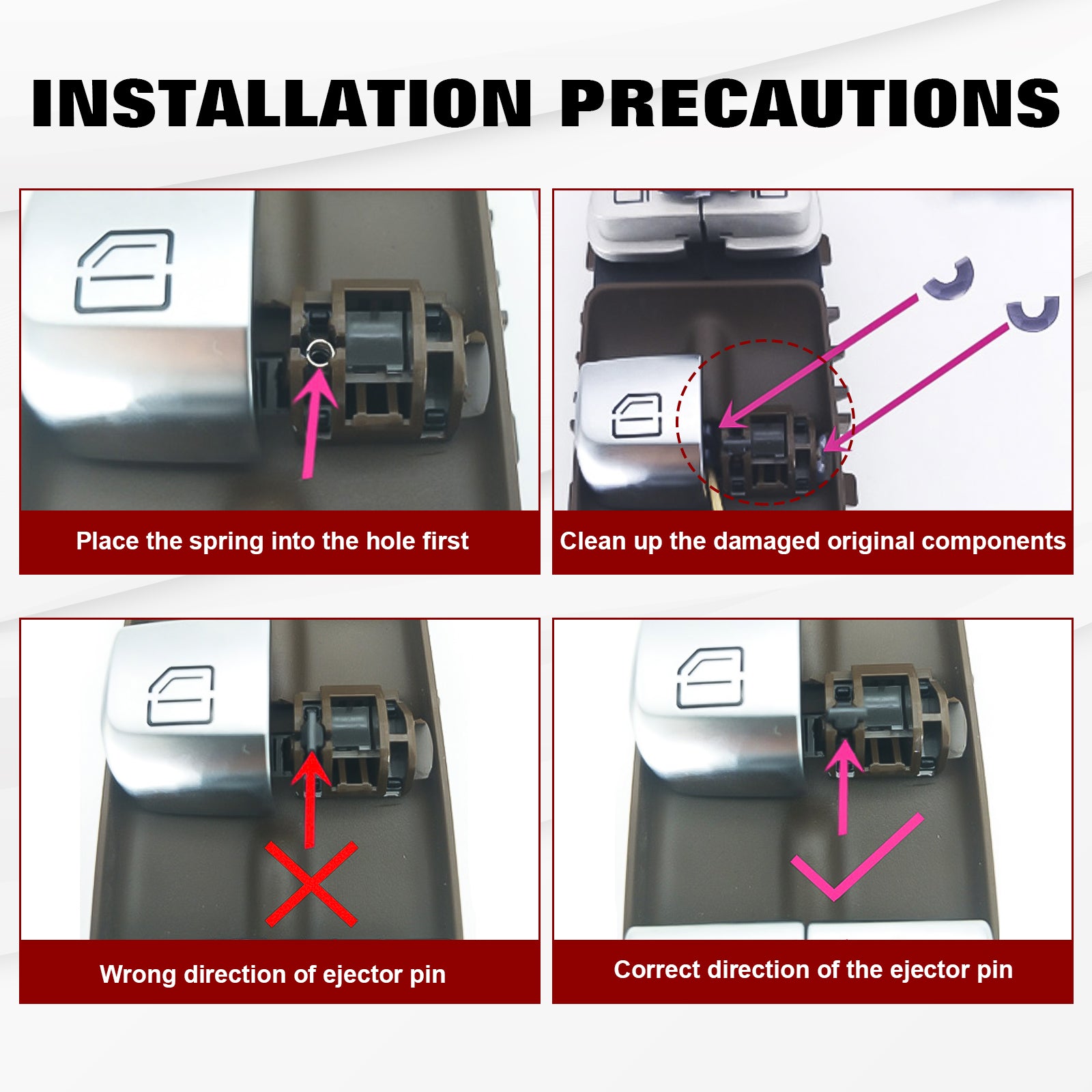 KACEPAR - Tapas De Botón Para Interruptor De Ventana Eléctrica Para