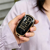 x xotic tech 2Pcs Key Fob Cover Compatible with Honda Accord Civic CR-V HR-V Pilot, Soft TPU Full Protective Smart Remote Keyless Case Accessories 5-Button