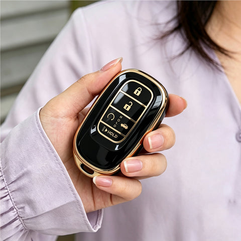 x xotic tech 2Pcs Key Fob Cover Compatible with Honda Accord Civic CR-V HR-V Pilot, Soft TPU Full Protective Smart Remote Keyless Case Accessories 5-Button