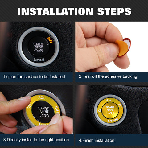 Keyless Engine Push Start Button & Surrounding Ring For Dodge Charger Challenger