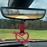 x xotic tech JDM Cupid's Arrow Shaped Tsurikawa Subway Train Bus Handle Straps Drift Charm Rear Bumper Warning Loops Ring for Cars, SUV Interior Exterior Decoration