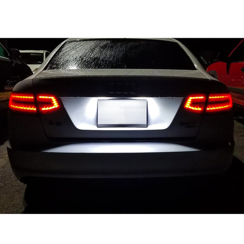 x xotic tech LED License Plate Lights Tag Lamps Replacement Compatible with Audi A3 S3 A4 S4 A6 S6 C6 A8 S8 Q7 RS4 RS6, Error Free 6000K Xenon White, 2Pcs