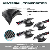 Carbon Fiber Texture Door Handle+Bowl Cover Trim Kit For Honda Civic 11th Gen