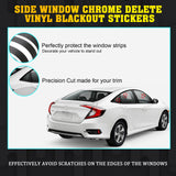 Flash Black Chrome Delete Blackout Window Vinyl Cover For Honda Civic 2016-2021