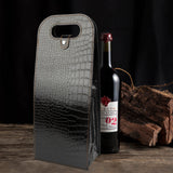 2-Bottle Leather Wine Tote Bag Protector Champagne Gift Bag with Handle For Gift