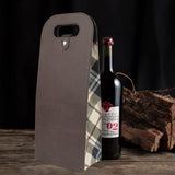 2-Bottle Leather Wine Tote Bag Protector Champagne Gift Bag with Handle For Gift