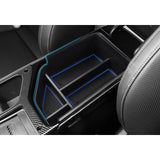 Center Armrest Insert Organizer Storage Tray w/Blue Rubber Mat For Kia EV6 2022 2023