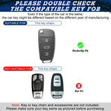 Keyless Remote Soft Key Fob Cover Case For Audi A1 A3 Q7 Q5 Q3[Black\Blue\Red\Rose Gold\Silver]