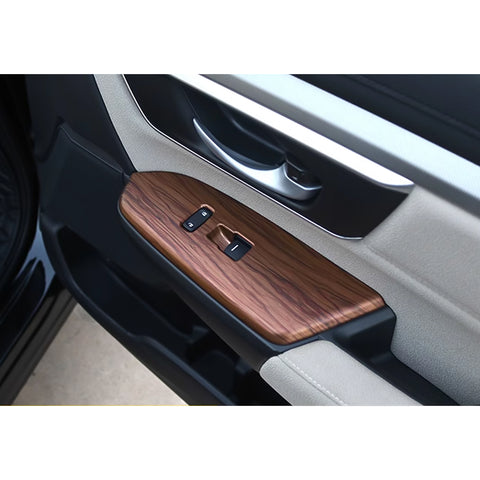 Peach Wood Grain Window Lift Button Control Panel Trim For Honda CR-V 2017-2022