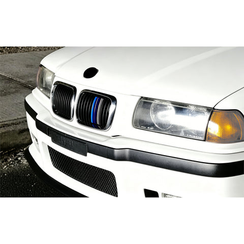 Tri-Colored Front Kidney Grille Strips Clip Cover For BMW 3 Series E36 1996-1999