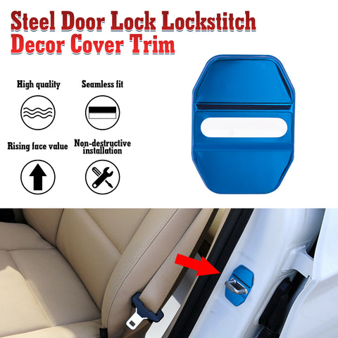 Stainless Steel Car Door Lock Buckle Decoration Trim For BMW 3 5 Series X1 X3 X5