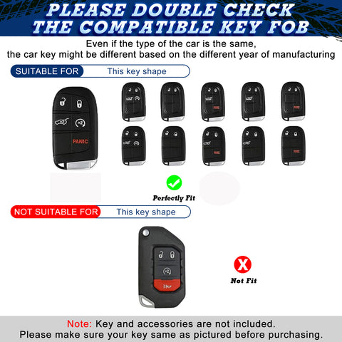 x xotic tech Glossy Black/Red Mix Color Carbon Fiber Texture Hard Plastic Key Fob Cover Case Compatible with Jeep Grand Cherokee Renegade Chrysler 200 300 Dodge RAM Durango Charger Challenger Journey