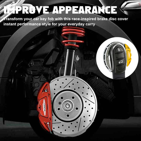 x xotic tech JCW Style Key Fob Cover Case Shell Replacement Compatible with MINI Cooper 3rd Gen F55 F56 F57 F54 Clubman, Gen2 F60 Countryman Smart Key, Brake Disk Shape