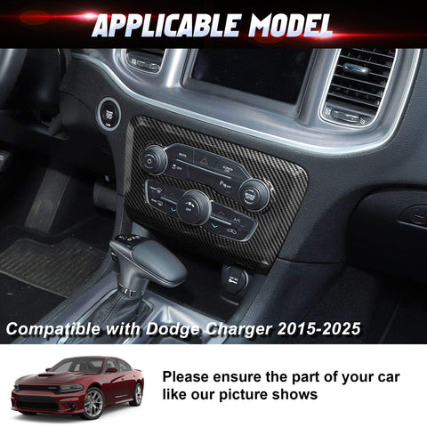 Carbon Look Air Conditioner Switch Panel Cover Trim for Dodge Charger 2015-25