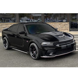 78.7 Inch/2M Car Lower Side Skirts Protect Rocker Panel Splitter Winglets Diffuser Bottom Line Extension Body Kit Universal Fit Most Vehicles (Glossy Black w/ White Strip)