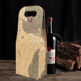 2-Bottle Leather Wine Tote Bag Protector Champagne Gift Bag with Handle For Gift