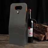 2-Bottle Leather Wine Tote Bag Protector Champagne Gift Bag with Handle For Gift