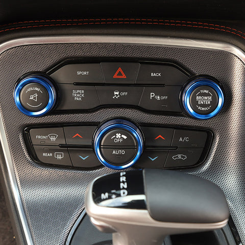 Engine Push Button Air Conditioner Switch Cover CD Knob Ring For Dodge Charger