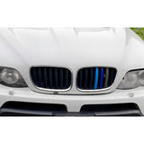 Tri-Colored Front Center Kidney Grille Strips Clip Cover For BMW X5 E53 2004-06