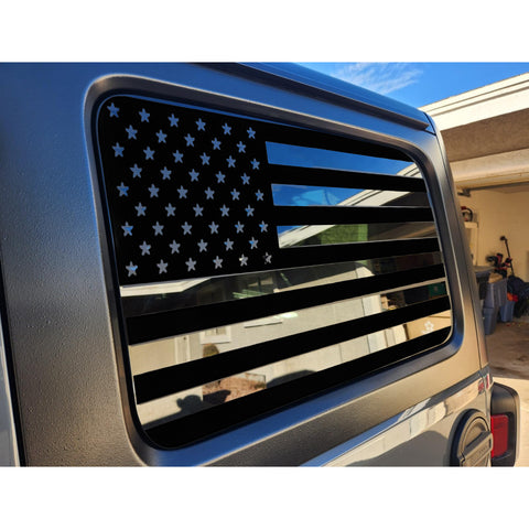 x xotic tech American Flag Rear Side Window Decal Sticker, Pre-cut Vinyl Back Window Glass USA Flag Sticker Exterior Accessories Compatible with Jeep Wrangler 2018-up 4 Door (2Pcs)