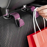 Shiny Crystal Car Seat Back Storage Hanging Hook Purse Grocery Cloth Holder