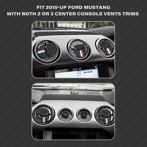 Carbon Fiber Touch Screen Passenger Dash Gear Combo Trims For Mustang 2015-2022