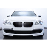 x xotic tech M-Colored Stripe Grille Insert Trims Compatible with BMW 7 Series F01/F02 2013 2014 2015 730i 740i 750i 760i 730Li 740Li 750Li 760Li Kidney Grill (9-Beams Standard Grille)
