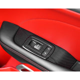 Car Interior Window Lift Button Switch Cover Trim Accessories Decoration, Carbon Fiber Pattern, Compatible with Dodge Challenger 2015-2023