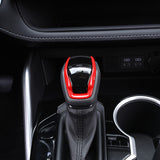 Carbon Fiber Black & Red Auto Gear Shift Knob Trim For Toyota Highlander 2020-UP