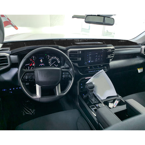 Black Non-Slip Dash Overlay Cover Dashboard Poly Mat For Toyota Tundra 2022-2025