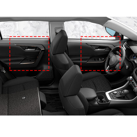 Wood Grain Door Armrest Panel Strip Cover Trim For Toyota RAV4 2019-2024