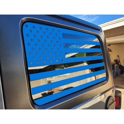 x xotic tech American Flag Rear Side Window Decal Sticker, Pre-cut Vinyl Back Window Glass USA Flag Sticker Exterior Accessories Compatible with Jeep Wrangler 2018-up 4 Door (2Pcs)