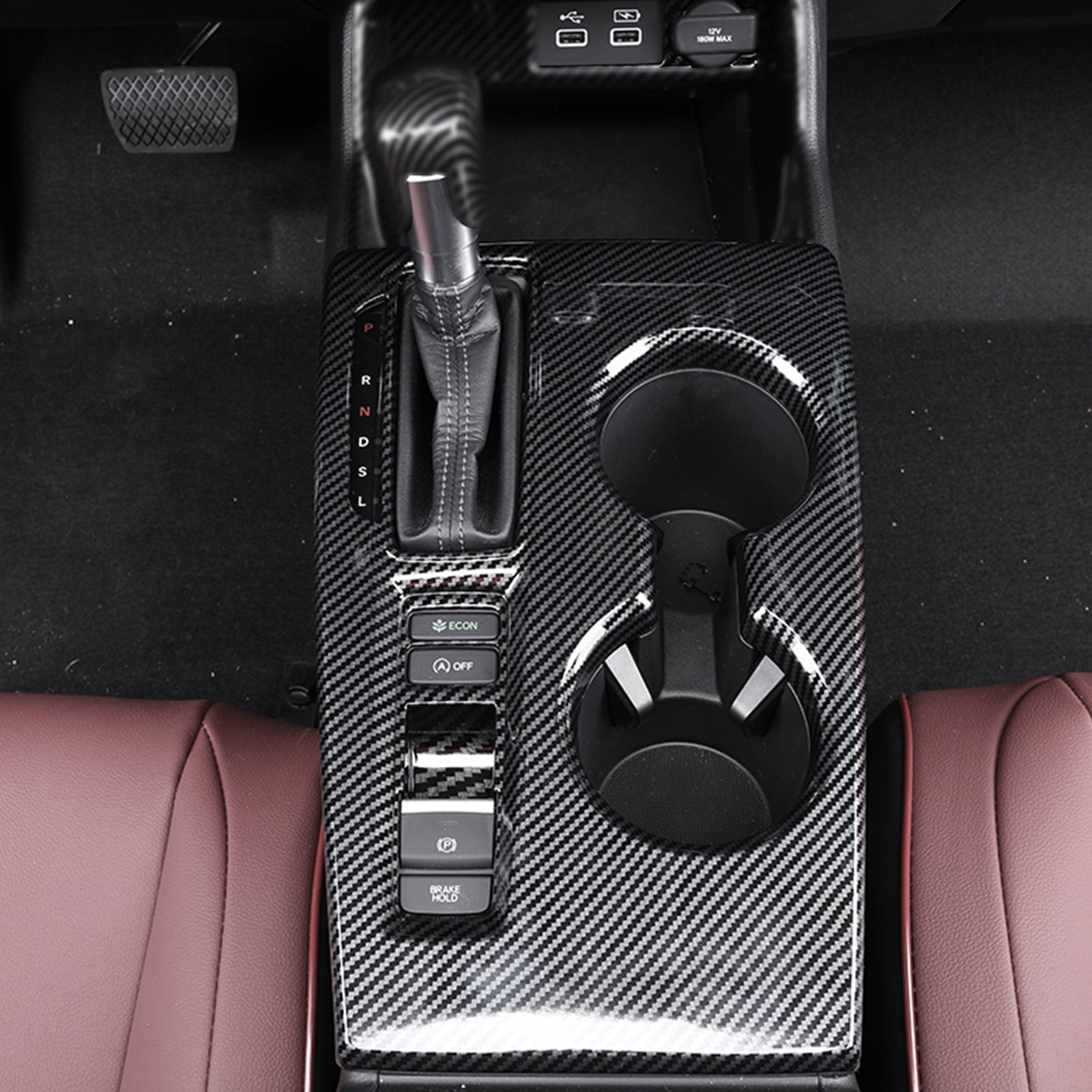 Gear Shift Panel Carbon Fiber Style Gear Shift Panel Armrest Box Cover Trim For Honda C ...