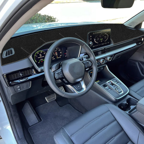 Black Dashboard Mat Poly Carpet DashMat Non-Slip Cover For Honda CRV 2023-2025