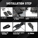 x xotic tech Mech Style Heavy Duty Metal Key Fob Cover Compatible with Mazda CX-5 CX-30 CX-50 CX-70 CX-90 3 6 CX-9 WAZSKE11D01 662F-SKE11D01, Zinc Alloy Key Case Protector Shell Keychain