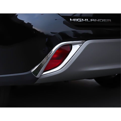 x xotic tech Rear Bumper Fog Light Lamp Cover Trim Compatible with Toyota Highlander 2020-up ABS Car Decoration Exterior Accessories, 2Pcs/Set