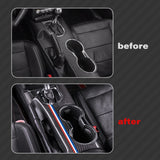 Carbon Fiber w/Tri Strip Center Console Panel Dash Cover For Ford Mustang 2015+