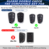 Black Soft TPU Remote Control Smart Key Fob Cover Compatible with Cadillac ATS 2013-2019, CT6 2016-2020, XT5 2017-2021, XT4 2018-2021, Escalade 2019-2021,CTS 2014-2021, SRX XTS 2015-2021