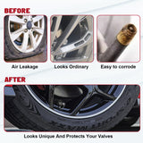 4pcs American Flag Tire Valve Stem Cover Caps Anodized Aluminum Alloy, Corrosion Resistant Leak-Proof Wheel Valve Cap Set, Universal for Cars Trucks Motorcycles SUVs