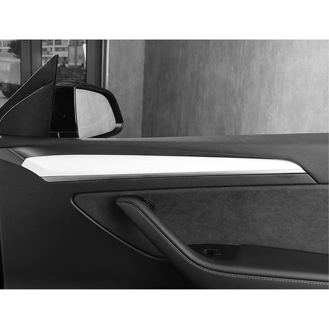 For Tesla Model 3 2021-2023 & Model Y 2020-up Glossy White Door Panel Molding Decor Trim