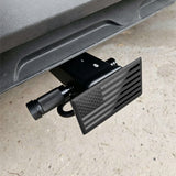 x xotic tech 2" American Flag Trailer Hitch Cover, Heavy Duty Carbon Steel Receivers Plug Cover with 5/8-Inch Anti-Theft Pin Diameter Trailer Hitch Lock For Pickup Trucks(5x3")