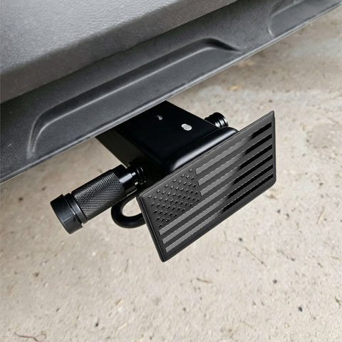 x xotic tech 2" American Flag Trailer Hitch Cover, Heavy Duty Carbon Steel Receivers Plug Cover with 5/8-Inch Anti-Theft Pin Diameter Trailer Hitch Lock For Pickup Trucks(5x3")