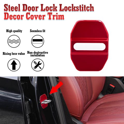 Stainless Steel Car Door Lock Buckle Decoration Trim For BMW 3 5 Series X1 X3 X5