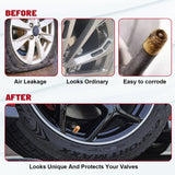 4pcs American Flag Tire Valve Stem Cover Caps Anodized Aluminum Alloy, Corrosion Resistant Leak-Proof Wheel Valve Cap Set, Universal for Cars Trucks Motorcycles SUVs