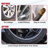 4pcs American Flag Tire Valve Stem Cover Caps Anodized Aluminum Alloy, Corrosion Resistant Leak-Proof Wheel Valve Cap Set, Universal for Cars Trucks Motorcycles SUVs